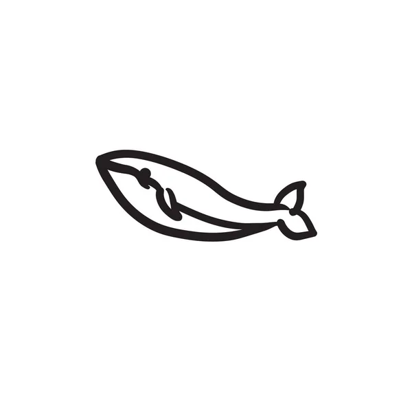 Esquisse de baleine icône . — Image vectorielle