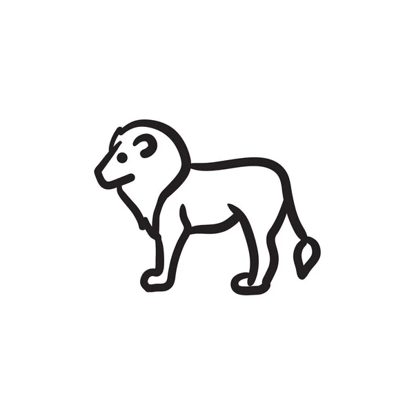 Lion sketch icon. — Stock Vector