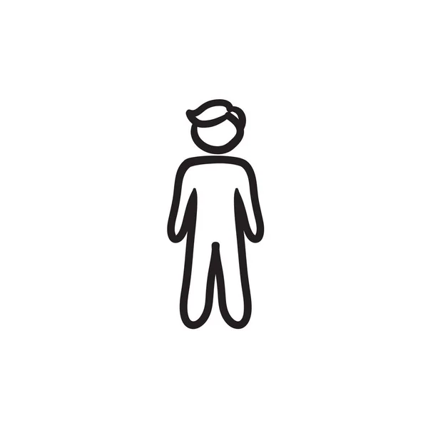 Businessman standing sketch icon. — Stock Vector