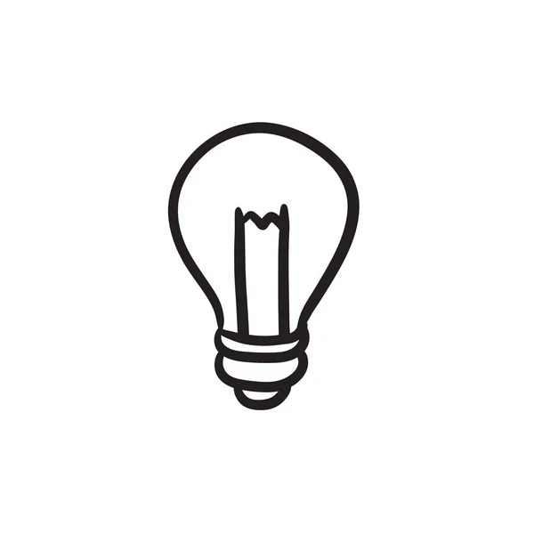 Icône de croquis ampoule . — Image vectorielle
