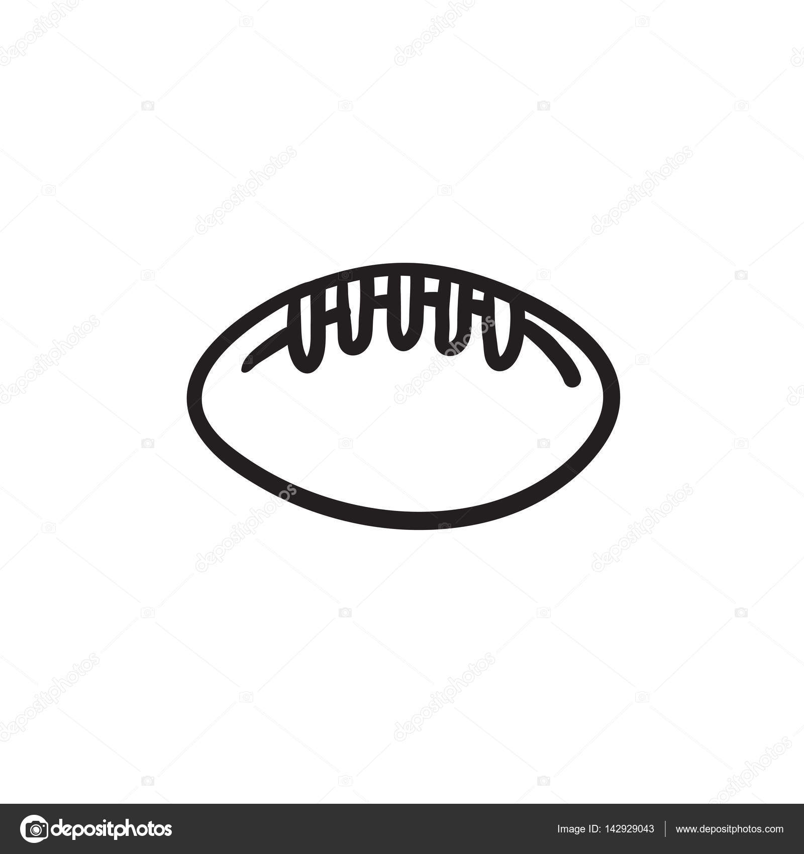 Rugby football ball sketch icon. — Stock Vector © rastudio #142929043