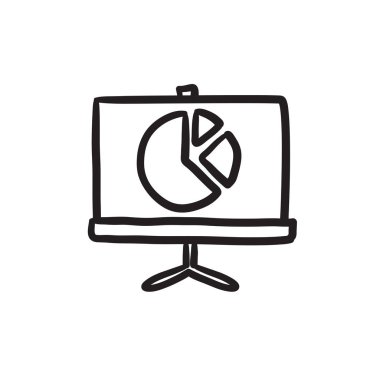 Pasta grafiği kroki simgesi olan silindir ekran.