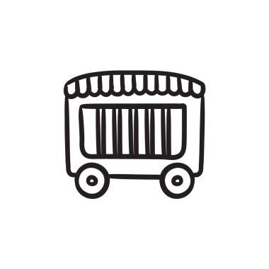 Sirk vagon kroki simgesi.