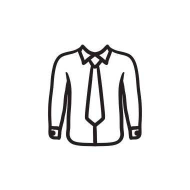 Gömlek kravat kroki simgesiyle.