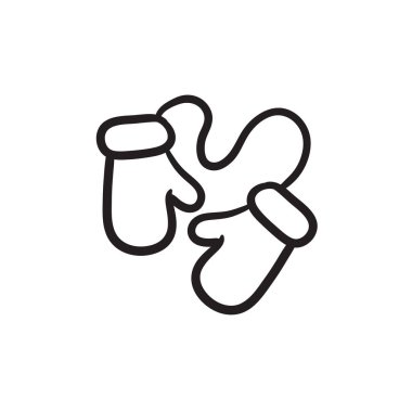 Bebek eldivenleri simgesi kroki.