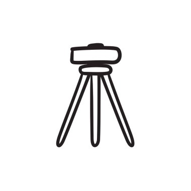 Teodolit tripod kroki simgesini.