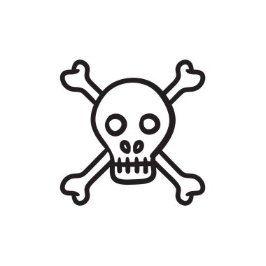 Kafatası ve çapraz kemikler simgesi kroki.