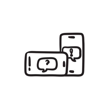 Simge akıllı telefonlar konuşma kareler ile kroki.