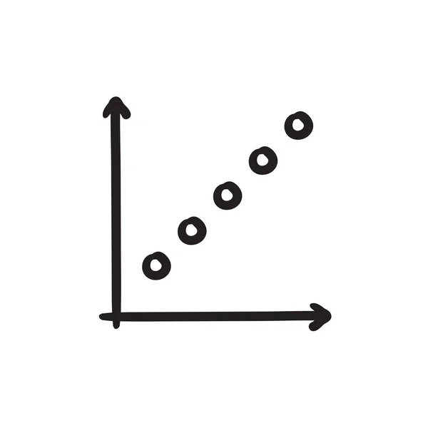 Gráfico de crescimento ícone esboço . — Vetor de Stock