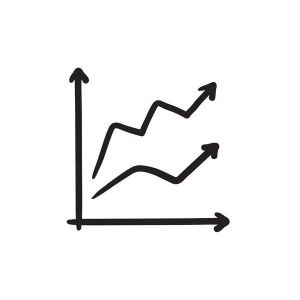 Icono de dibujo gráfico de crecimiento . — Vector de stock