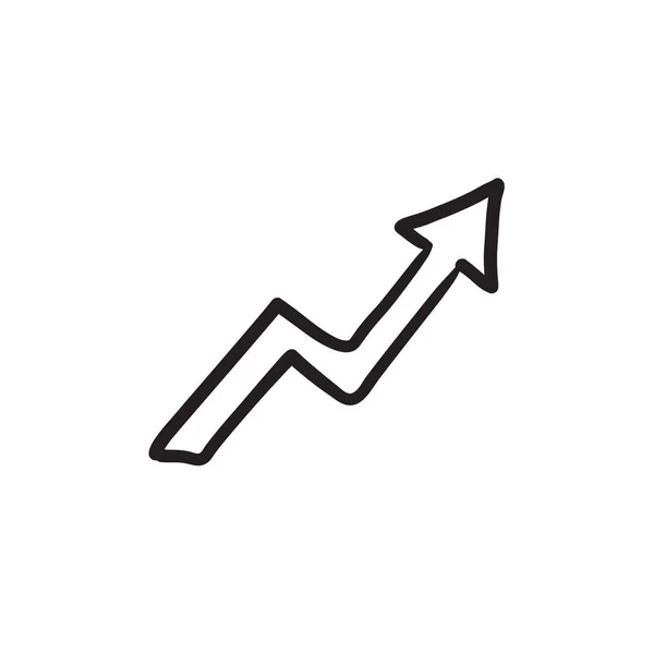 Seta para cima ícone esboço . —  Vetores de Stock