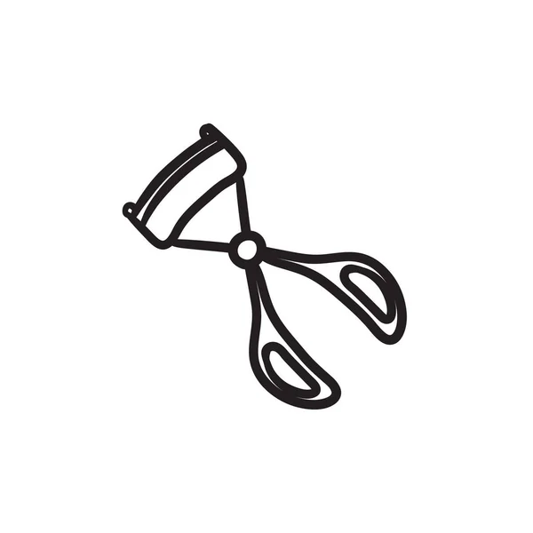 Eyelash curler sketch icon. — Stock Vector