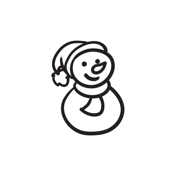 Muñeco de nieve icono de boceto . — Archivo Imágenes Vectoriales
