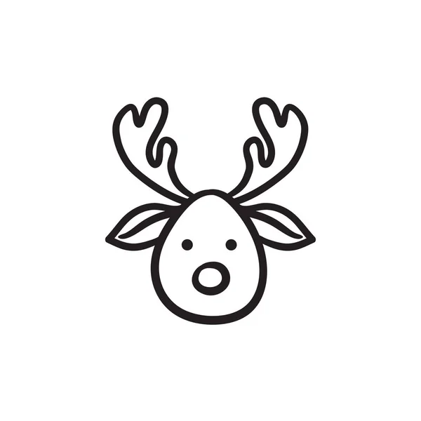 Dibujo de ciervo de Navidad icono . — Vector de stock