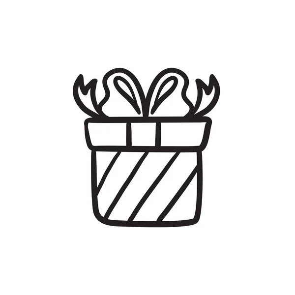 Gift box skiss ikon. — Stock vektor