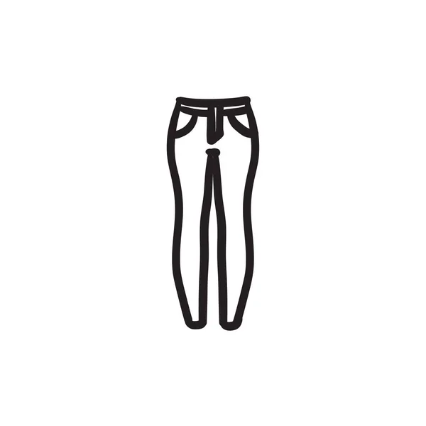 Kvinnliga jeans skiss ikon. — Stock vektor