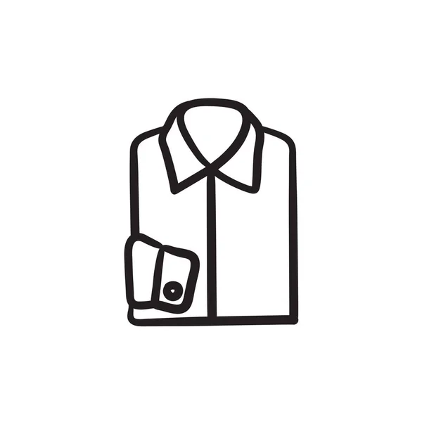 Vikta manliga skjorta skiss ikon. — Stock vektor
