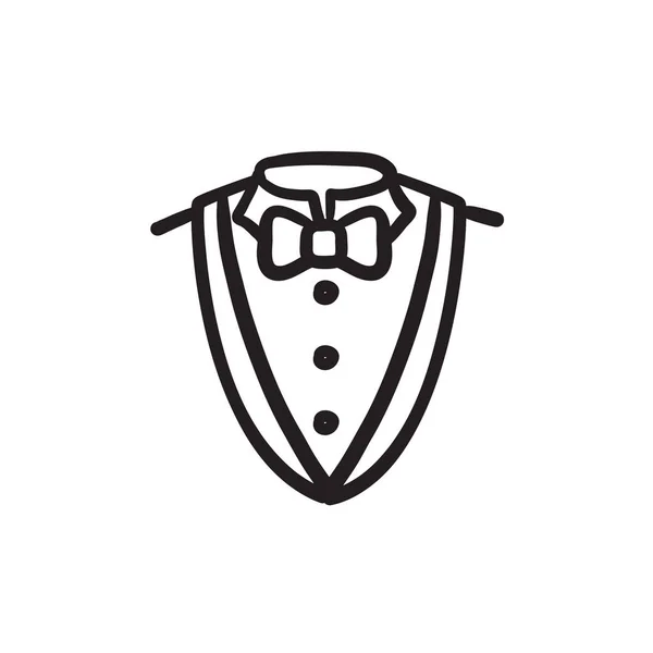 Traje masculino icono de boceto . — Vector de stock