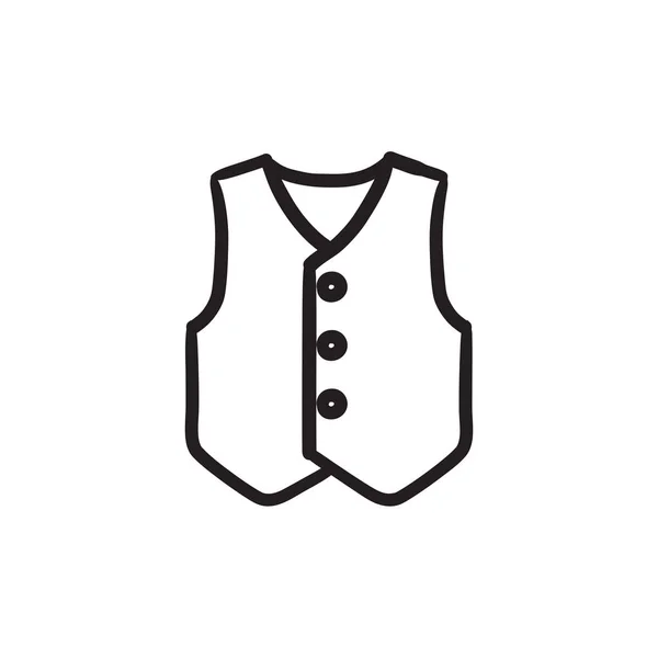 Gilet schets pictogram. — Stockvector