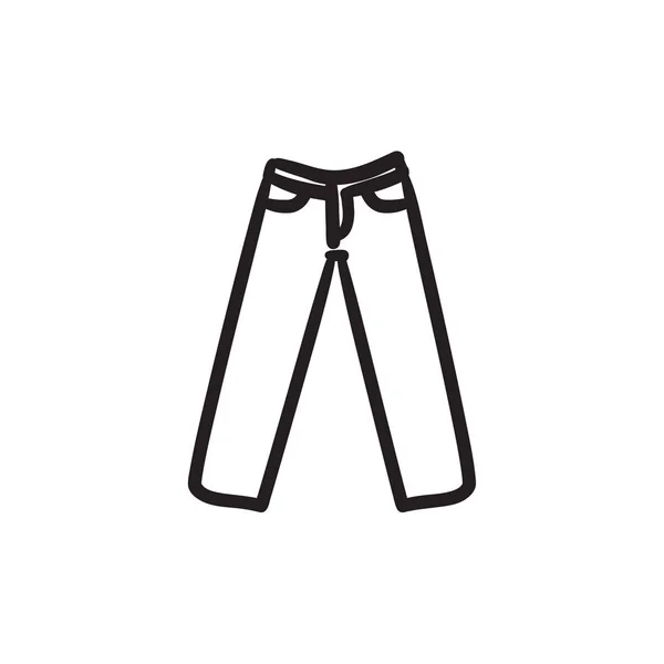 Kalhoty skica ikony. — Stockový vektor