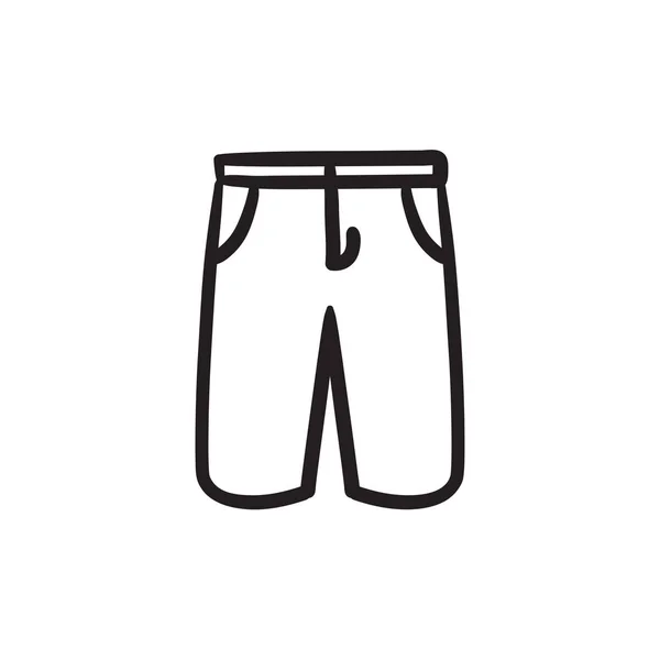 Pantalones cortos masculinos bosquejo icono . — Archivo Imágenes Vectoriales