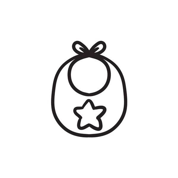 Baby bib sketch icon. — Stock Vector