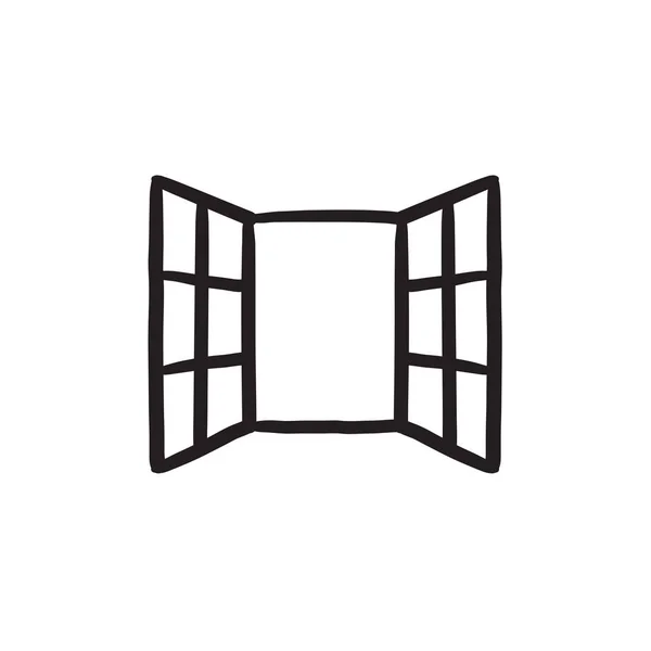 Ouvrir l'icône du croquis Windows . — Image vectorielle