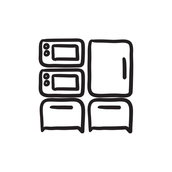 Icono de boceto de electrodomésticos . — Vector de stock