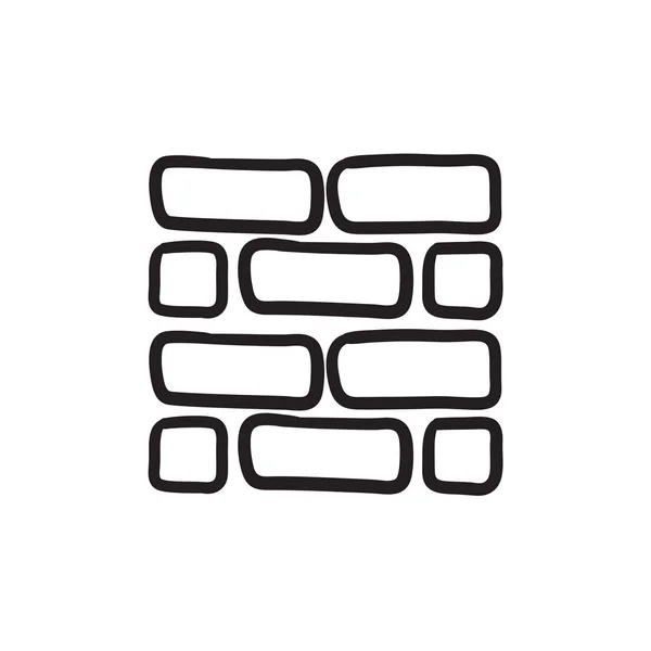 Brickwall skica ikony. — Stockový vektor