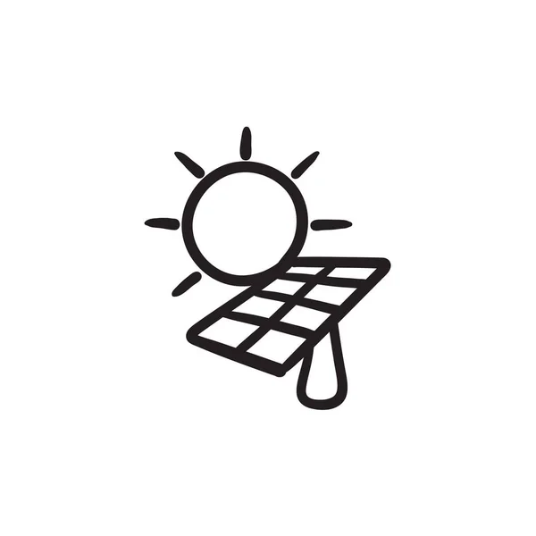 Güneş enerjisi kroki simgesi. — Stok Vektör