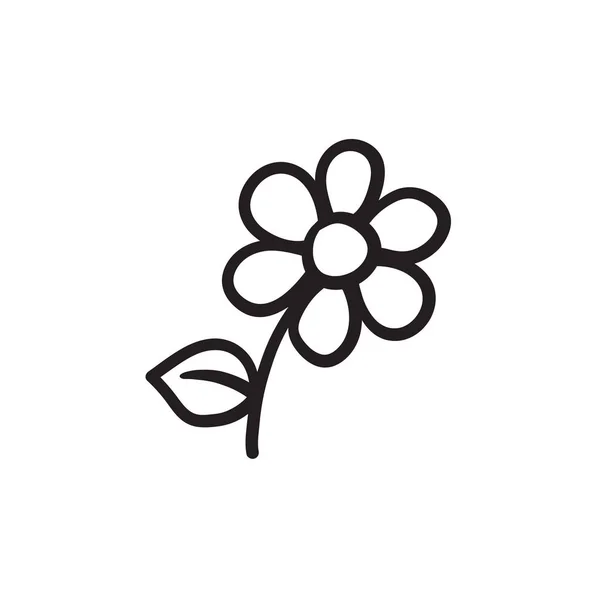 Icono del boceto de flor. — Vector de stock