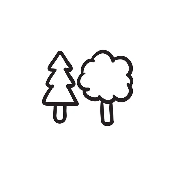 Pictogram van de schets van de bomen. — Stockvector