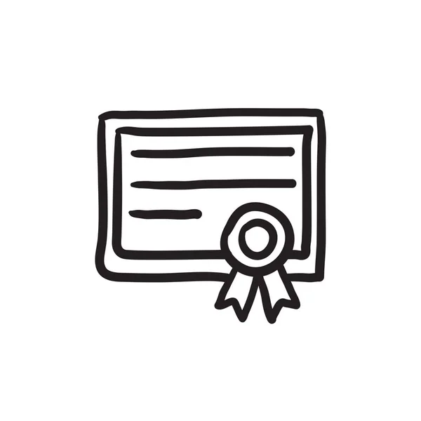 Icône de croquis de certificat . — Image vectorielle