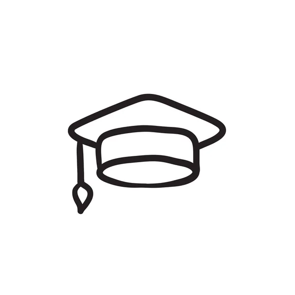 Tapa de graduación icono de boceto . — Vector de stock