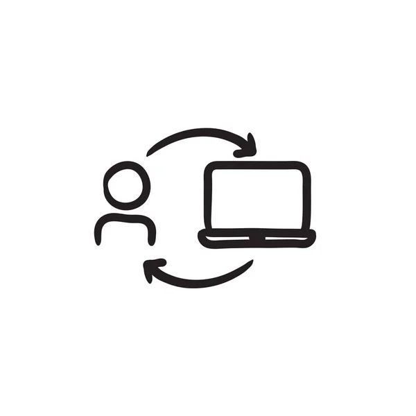 Online education sketch icon. — Stock Vector