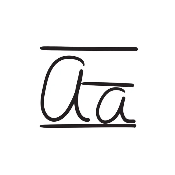 Carta cursiva um ícone de esboço . — Vetor de Stock