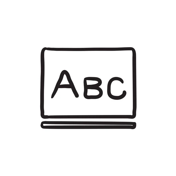 在黑板素描图标上的字母 abc. — 图库矢量图片