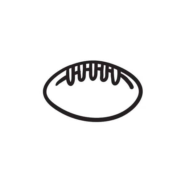 Rugby football bal schets pictogram. — Stockvector