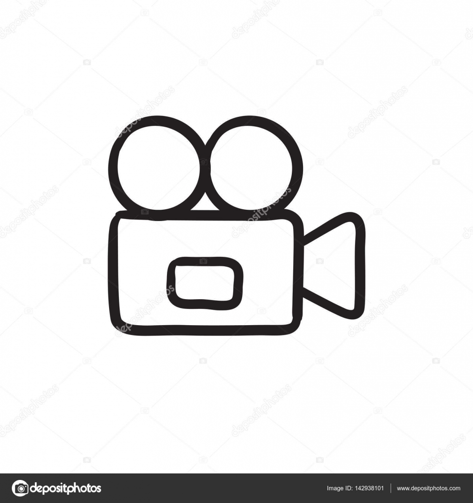 Video Camera Sketch Icon Stock Vector C Visualgeneration 142938101