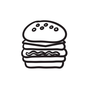 Duble burger kroki simgesi.