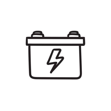 Araba pil kroki simgesi.