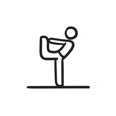 Adam pratik yoga kroki simgesi.