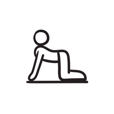 Adam pratik yoga kroki simgesi.