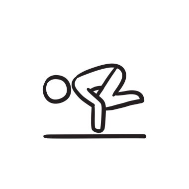 Adam pratik yoga kroki simgesi.