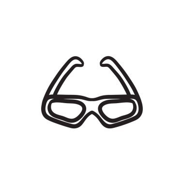 Üç d sinema gözlük kroki simgesi.