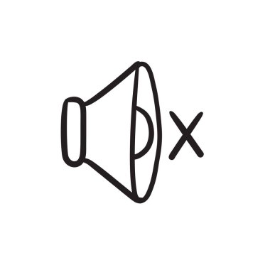 Sessiz hoparlör kroki simgesi.