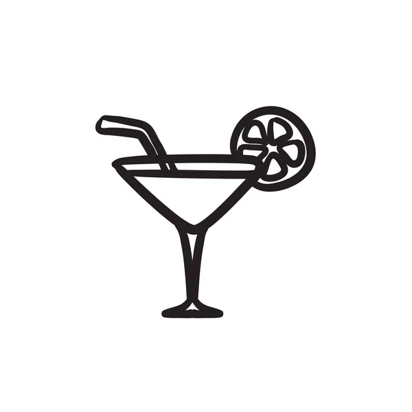 Cocktail glass sketch icon. — Stock Vector