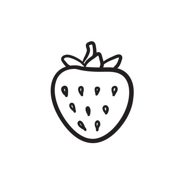Icône croquis fraise. — Image vectorielle