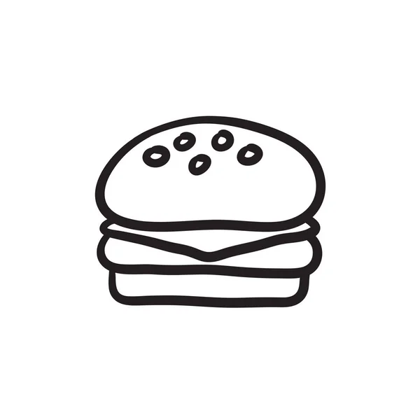 Hamburger vázlat ikon. — Stock Vector