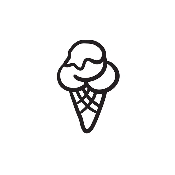 아이스크림 스케치 아이콘. — 스톡 벡터